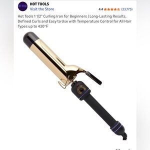 Hot Tools Gold Curling Iron for Women 1.5”
